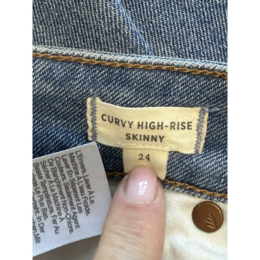 Madewell Curvy High Rise Skinny Jeans Womens 24 Medium Wash Stretch Denim - Picture 4 of 5